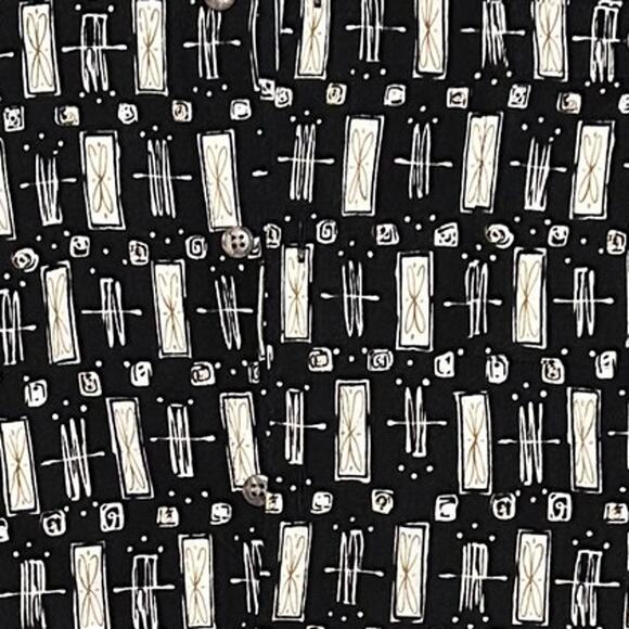 Campia Moda Men's Short Sleeve Button Down Shirt Geometric Print Large - Picture 3 of 6